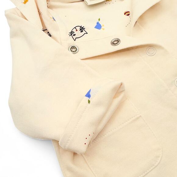 Nordstrom Baby Knotted Lined Hoodie Unisex Once Upon A Time Jacket Cream Newborn - Picture 4 of 8